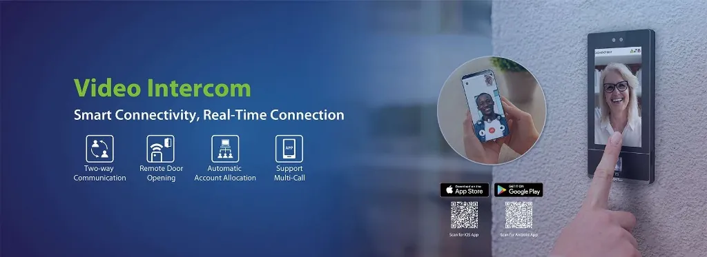 ZKBio CVAccess Video Intercom - Smart Connectivity, Two-way Communication, Remote Door Opening, Multi-Call Support